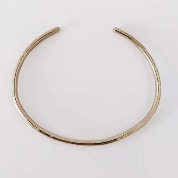 Stardust Cuff Bracelet - Handcrafted Hammered Raw Brass Open Bangle - Picture 5 of 6